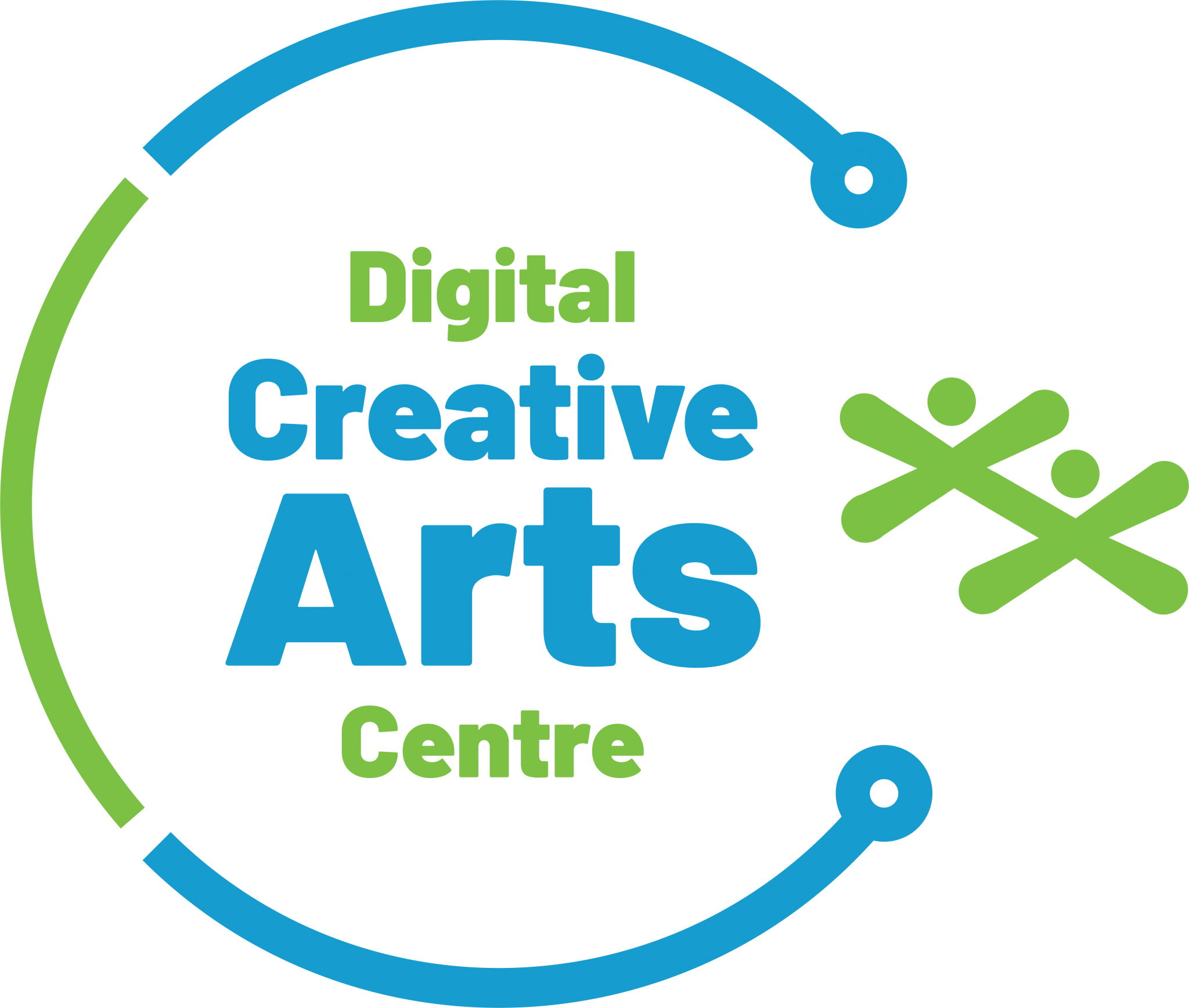 Digital Creative Arts Centre logo: "Digital Creative Arts Centre" text with stylized connecting lines and people icons.