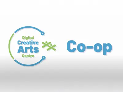 Logo for the Digital Creative Arts Centre Co-op, offering hands-on training.