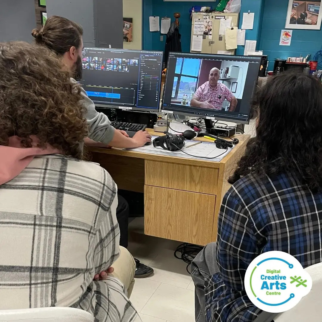Students in DCAC Recording Studio conduct a boutique video production.